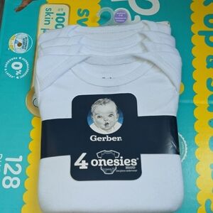 Gerber White Baby Onesies 4-Pack